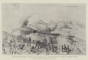 De Indiase Grensopstand, de Inname van de Arhanga Pas, Bergbatterij nr. 8 beschiet de Vijandelijke Sangars door Melton Prior